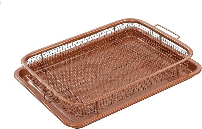 صينية تحمير وتصفية الزيت المستطيلة 2 في 1 - بديل الإير فرایز العالي الجودة C Tray