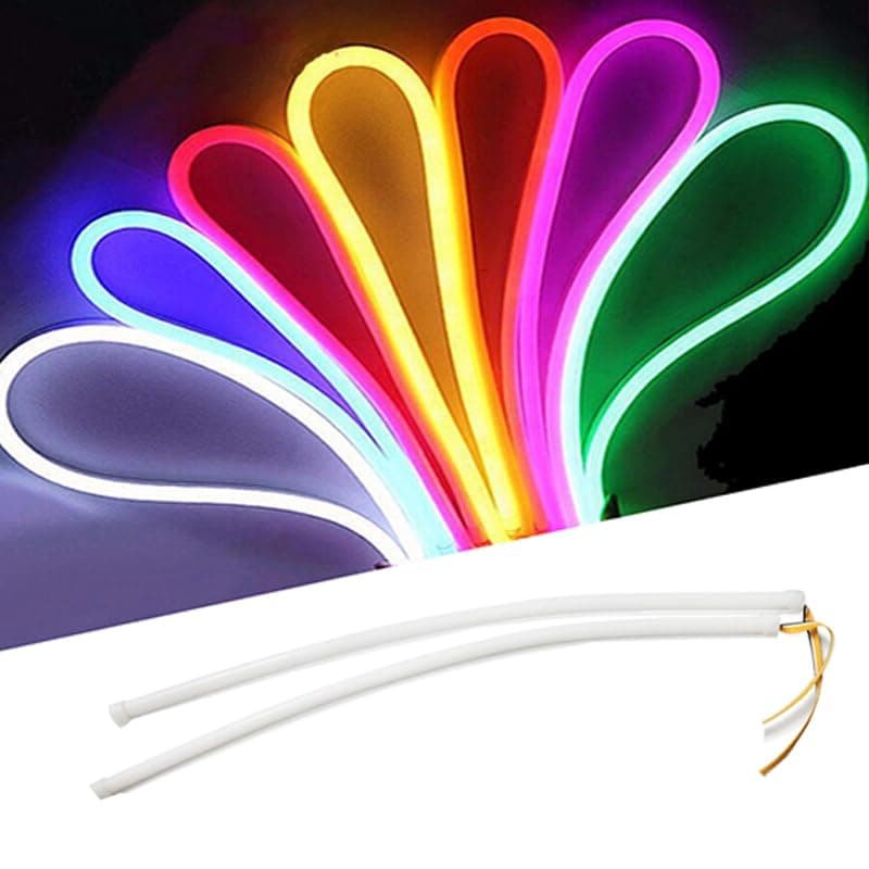 LED Light Strip, Flexible Hose Waterproof Tube Style for Headlight, Salon, Bag, Home, Office (Yellow Light, 60cm Length, 2 Pack) - KaberTrade String light