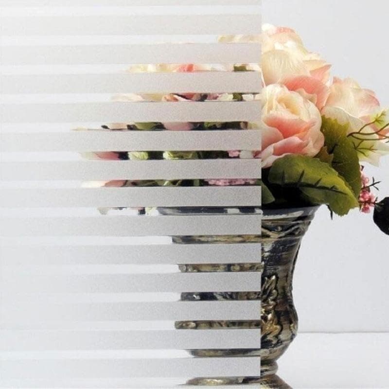 Privacy Window Film Decorative Glass Cover Self Adhesive Design For Office Meeting Room Home Bathroom Door Panel Easy Install Light Control Strip Window Blind 60x200cm