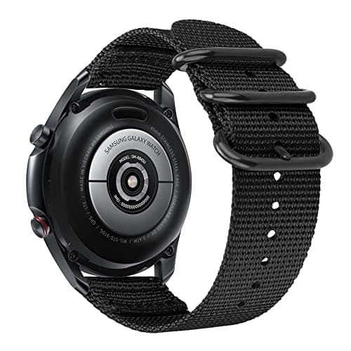 Canvas nylon strap fits with samsung galaxy 42mm, samsung s2, samsung gear sports and tag heuer, huawei watch 2, huawei fo.