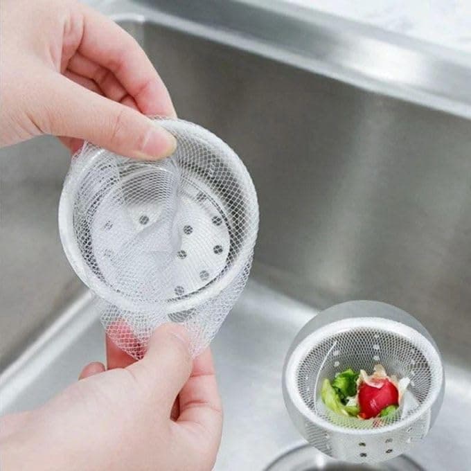 100 Pcs Kitchen Sink Filter Mesh Bags Anti Clog Disposable Strainer Net