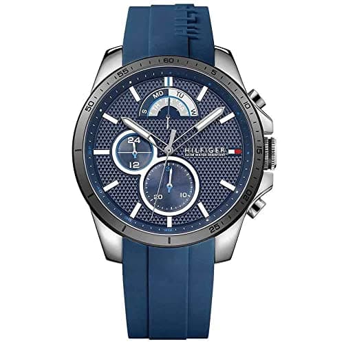 Tommy Hilfiger 1791350 Silicone Round Analog Water Resistant Watch for Men - Blue