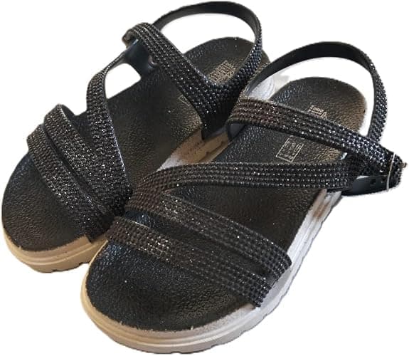 Shimmering Black Comfort Sandals-25