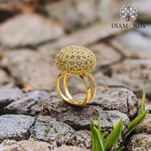 3 Diamonds 3370159539272 Wedding Ring for Women - Gold Plated