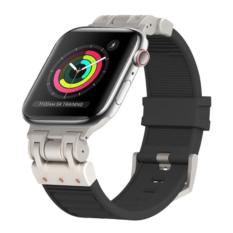 Rubber Bands for Apple Watch Band Ultra 3/2/1 Band Ultra 49mm Series 11 10 46mm 45mm 44mm 42mm SE 3/2/1 9 8 7 6 5 4 3 Men, Military Rugged Metal Connector Silicone Apple iWatch Sport Bands