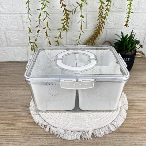 Generic Clear Plastic Food Storage Container with Dual Compartments, and Secure Locking Lid .bar