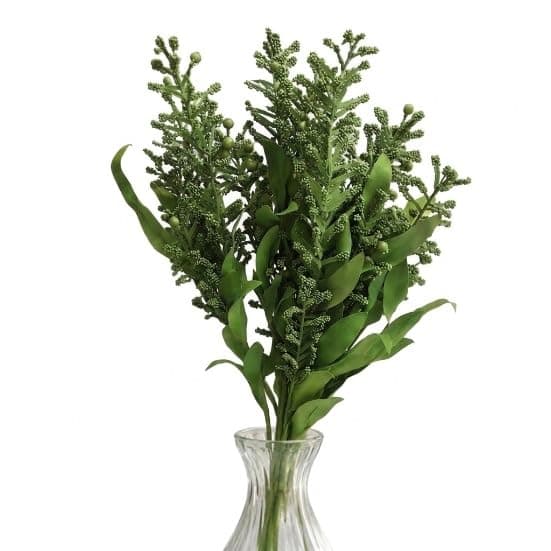 "Natural Home Elegance" Bouquet – Artificial Colorful Flowers with Realistic Green Leaves; Beautiful Long Lasting Decoration for Homes, Offices, Weddings, Perfect for Gifting (Green/Green) Artificial plant