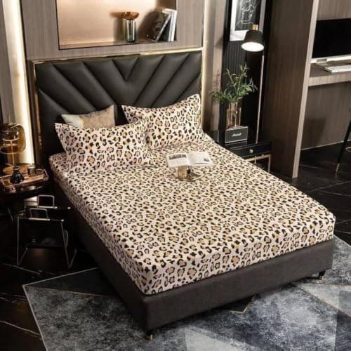 Soft Faux Fur Double Bed Cover Set 160cm Winter Luxury with 2 Pillowcases Bed linen set