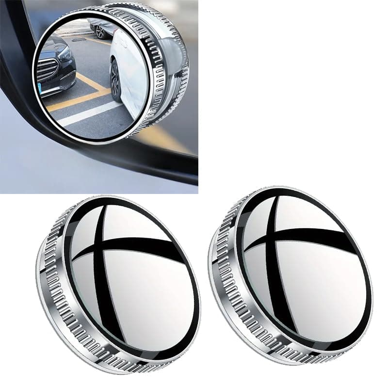Blind Spot Mirrors for Car Side Mirrors - Round Hood Mirror Lock Pull, Small Convex Rear View Mirror - (Hood and Pulley - 2 Piece) - KaberTrade Vehicle mirror