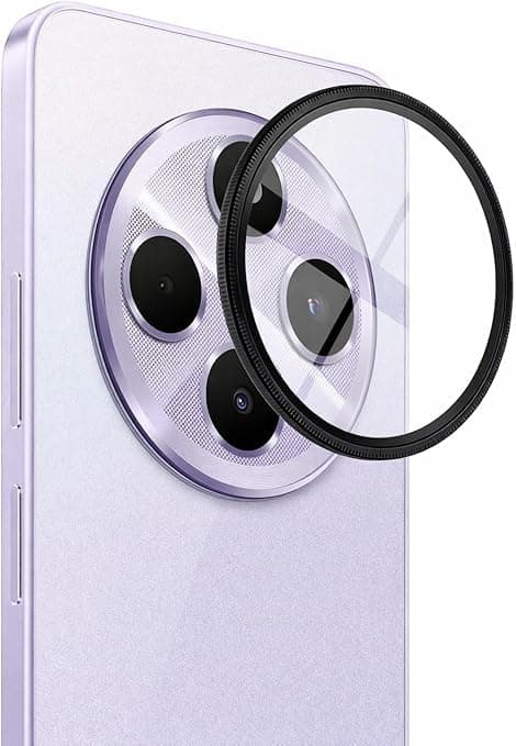 Camera Lens Protector (Compatible with Redmi 14C) Accessories, 9H Tempered Glass Screen Protector with Individual Metal Rings for, Case Friendly, Anti-Scratch (Black)