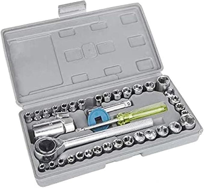 40 Pieces 1/4 Inch Drive Bit Set, Reversible Gear Wrench, DIY Car Drill Bit Set (40 Pieces)