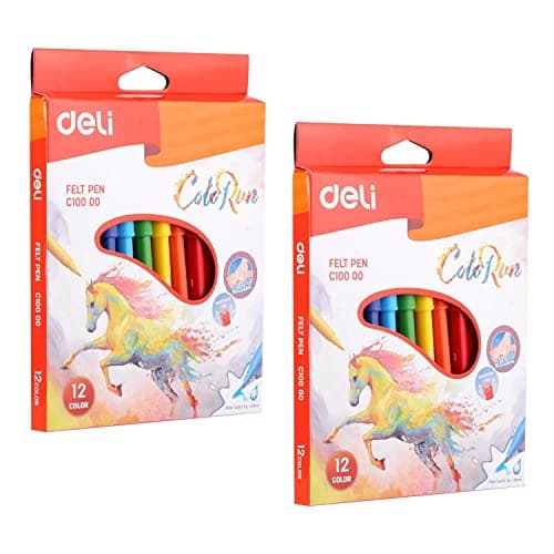 Deli felt pen washable deli 12 colors c10000 Marking pen