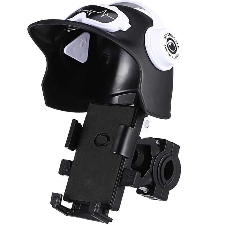 Bicycle Phone Holder, Stylish Helmet Cap Shade Sun Protection, Multi Angle Adjustable, for Motorcycle, Bike, Scooter (Jadon - Black, Code:8263) - By KaberTrade Portable electronic device mount