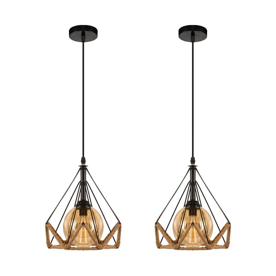الروضة - (عدد 2) قلادة فردي عصري شكل مميز Light fixture