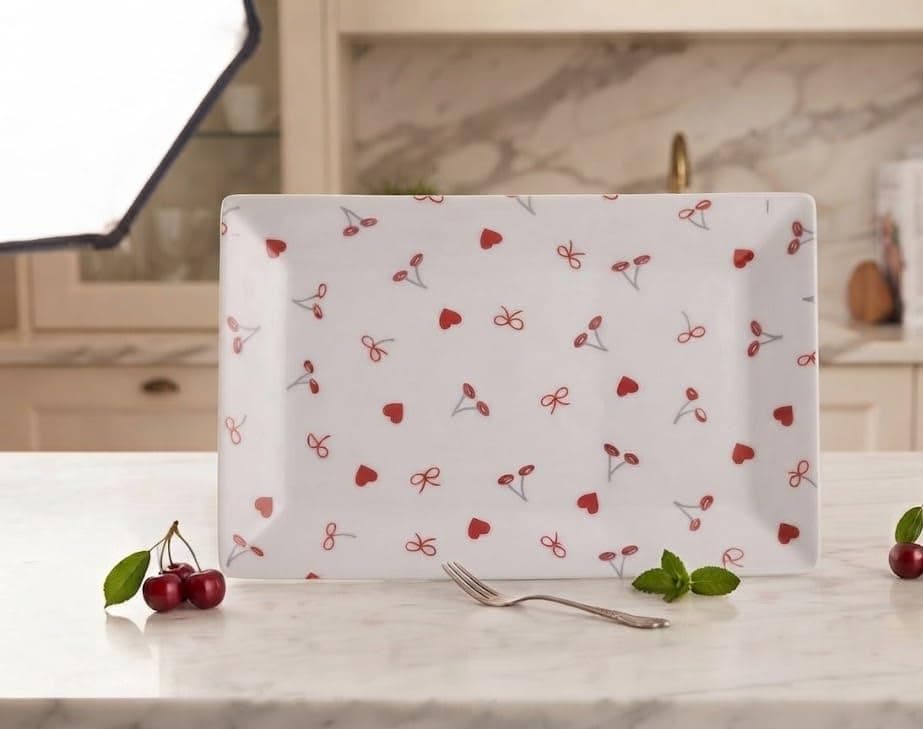 3-Piece Heart Shaped Serving Tray Set for Snacks and Desserts Durable