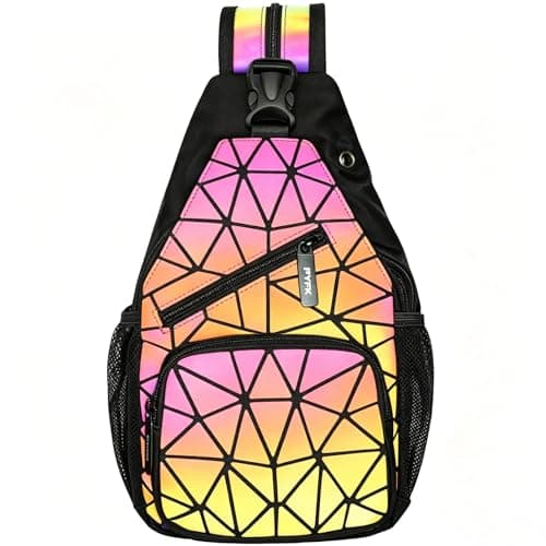 PYFK Men's & Women's Geometric Luminous Crossbody Bag (12.6 x 7.9 x 2.4in) Backpack