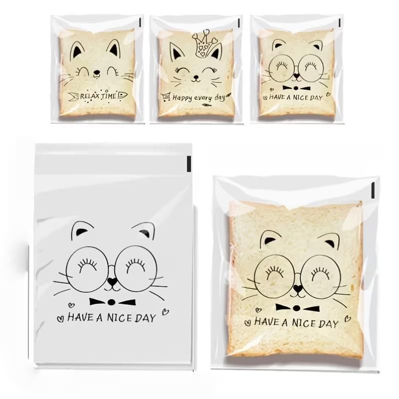 100 Pack Clear Self-Adhesive Storage Bags 15x18cm for Sandwich & Snacks Food storage bag