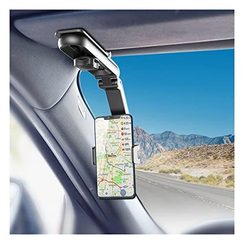Moioee Cell Phone Holder for Car, Universal for Most Smartphones, 360° Rotatable, Compatible with Sun Visor, Car Accessory Portable electronic device mount