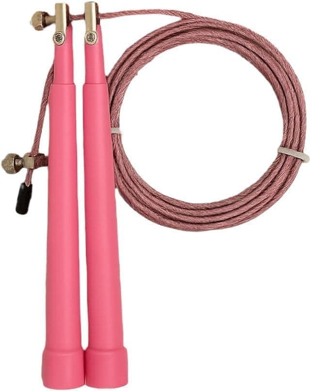 Speed Jump Rope with Steel Cable, Red, Adjustable Length, for Fitness Training