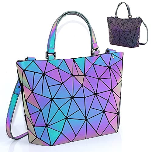 chosping Geometric Luminous Holographic Reflective Purses and Handbags