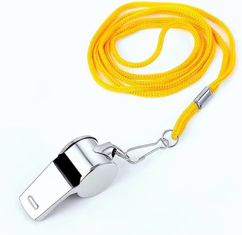Metal Referee Whistle for Football Coaches, Sports Games, Referees, Loud and Clear Sound Perfect for Outdoor Use Includes Hanging Rope and Storage Box Sporting goods