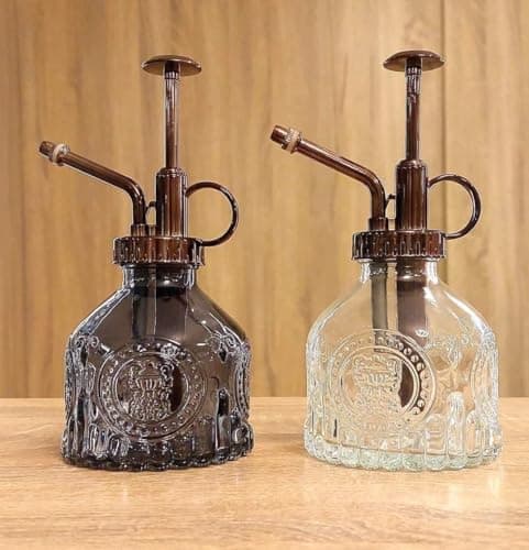 Generic Vintage Glass Plant Mister Spray Bottle, Coloured Glass, Decorative Embossed Design, Set of 2, .kl