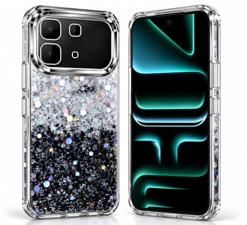 Glitter Case Compatible with Infinix Note 60/Note 60 Pro Sparkly Clear Bling Protective Cover with Raised Camera Protection & Shockproof Bumper, 1 Cellular phone case