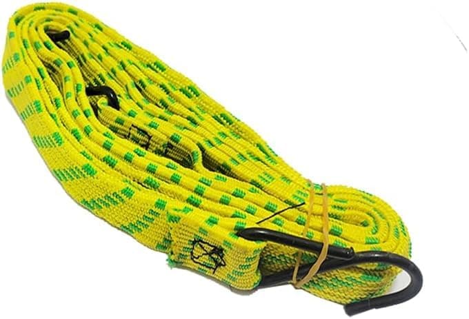 KaberTrade KaberTrade Elastic Elastic Rope with Hooks for Fastening Luggage Cargo Motorcycles Bikes Cars (Yellow, 1 Piece, Length 140cm, Code:5671)