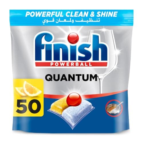 Finish Dishwasher Detergent Tablets - Quantum Lemon Sparkle | 50 Tablets