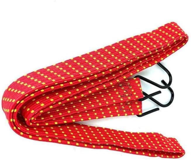 KaberTrade KaberTrade Elastic Rope with Metal Hooks, Strong Elastic Luggage Tie Down Elastic for Cars, Motorcycles, Camping (Red, 1 Piece, Length 140cm, Code:4775)
