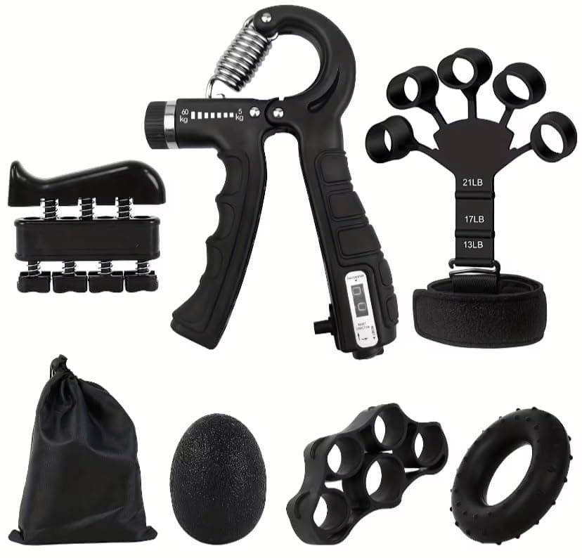 BEDAYA Hand Grip Strengthener Set, 5pcs Hand Grip Strengthener Trainer, Adjustable Resistance Forearm Strengthener, Finger Expander, Hand Gripper, Hand Finger Exerciser for Men and Women