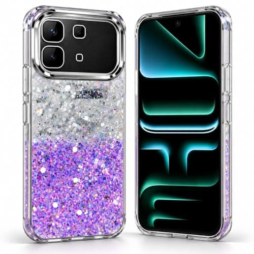 Glitter Case Compatible with Infinix Note 60/Note 60 Pro Sparkly Clear Bling Protective Cover with Raised Camera Protection & Shockproof Bumper, 3 Cellular phone case