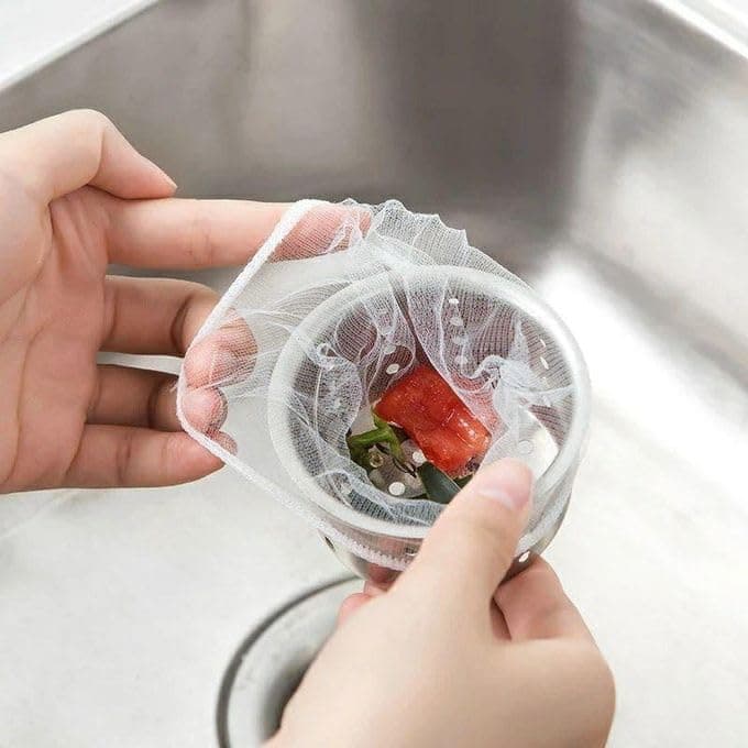 Sink Strainer Mesh Bags Kitchen Drain Catcher Filter Net 100 Pcs