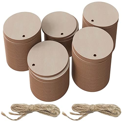 Axe Sickle 2 Inch Wooden Tags Round Wooden Circles with Hole for DIY Decoration, 100 Pcs Craft wood