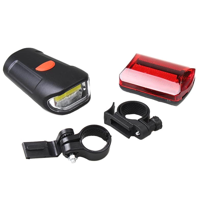 KaberTrade Waterproof Bike Lights 5 LED Bike Lights Bicycle Front Light Safety Light Tail Light Flashlight (2 Piece Set, Code:10119)
