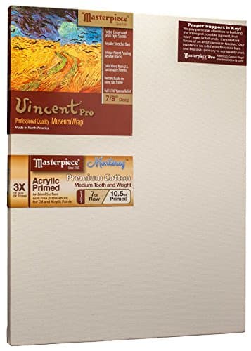 Masterpiece Artist Canvas VM-0818 Vincent Pro 7/8" Deep, 8" x 18", Cotton 10.5oz - 3X - Monterey Most Popular Reinforced art surface