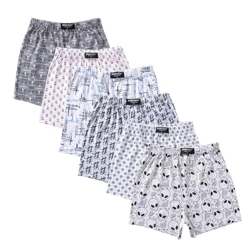 Embrator Pack of 6 Men's Boxer Shorts 100% Cotton Printed Colors Underpants