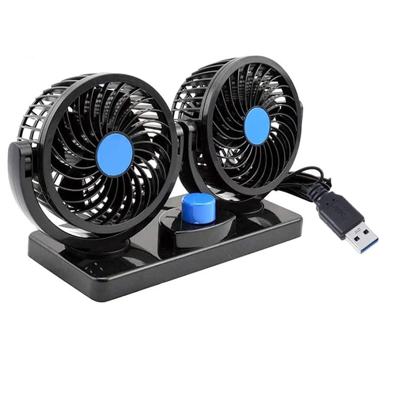 Air Fan for Home Office Cars Powerful Quiet 2 Speed Ventilation Car Fans Summer Air Cooling Fan USB Powered (USB Connector,Code:5777) - KaberTrade Electric fan