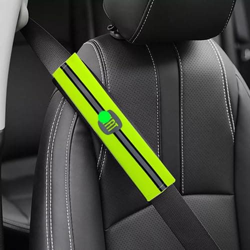 Kaber Misr 2020 - Leather Car Seat Belt Cover Case - Soft Touch - All Cars - Compatible with Fiat - Lemony2020