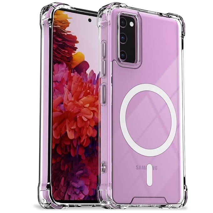 Protective Cover (Compatible With Samsung S20 FE), Magnetic Clear Case With Raised Edges, Shockproof And Slim For (Clear)
