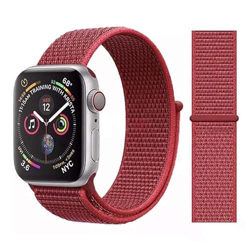 Nylon Loop Band for Apple Watch Series 5,44mm Dark Red