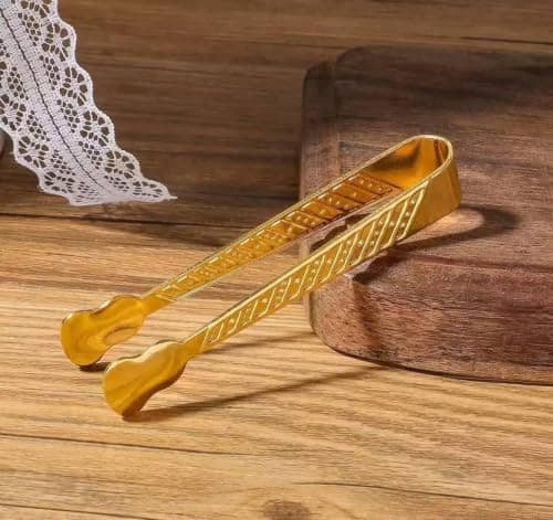 Generic Gold Butterfly Sugar Tongs, Stainless Steel, Decorative Diamond Pattern, for Sweets, Fruits or Incense, .ri