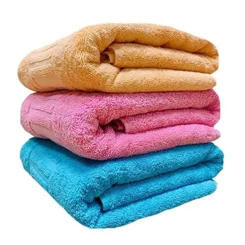 Cottonil Pack Of 3 Cotton Bath Towels Size 100x50 Cm Multicolor