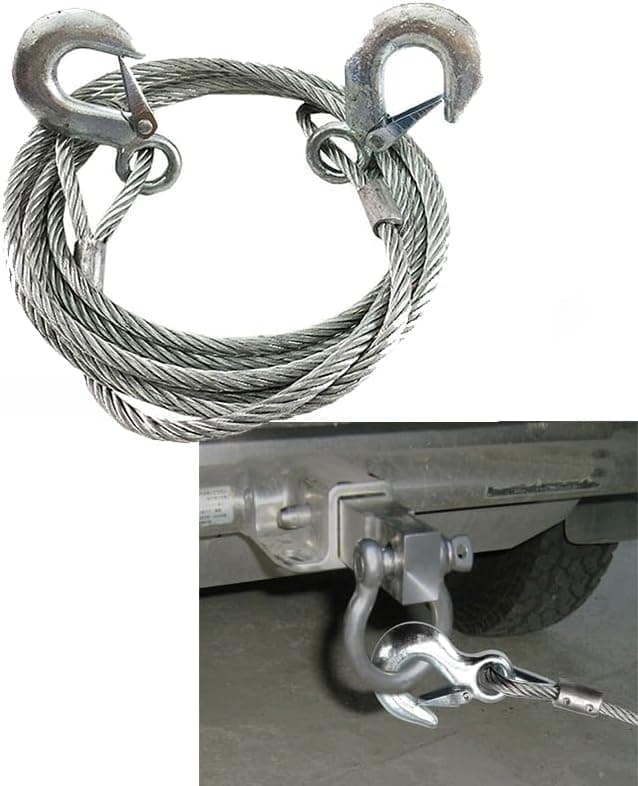 WIRE Car Towing Rope, Strong and Durable Car Towing Rope, High Strength Steel Hook for Car Emergency Towing (14ML, 3.5M, Bearing 7T) - SA CAR