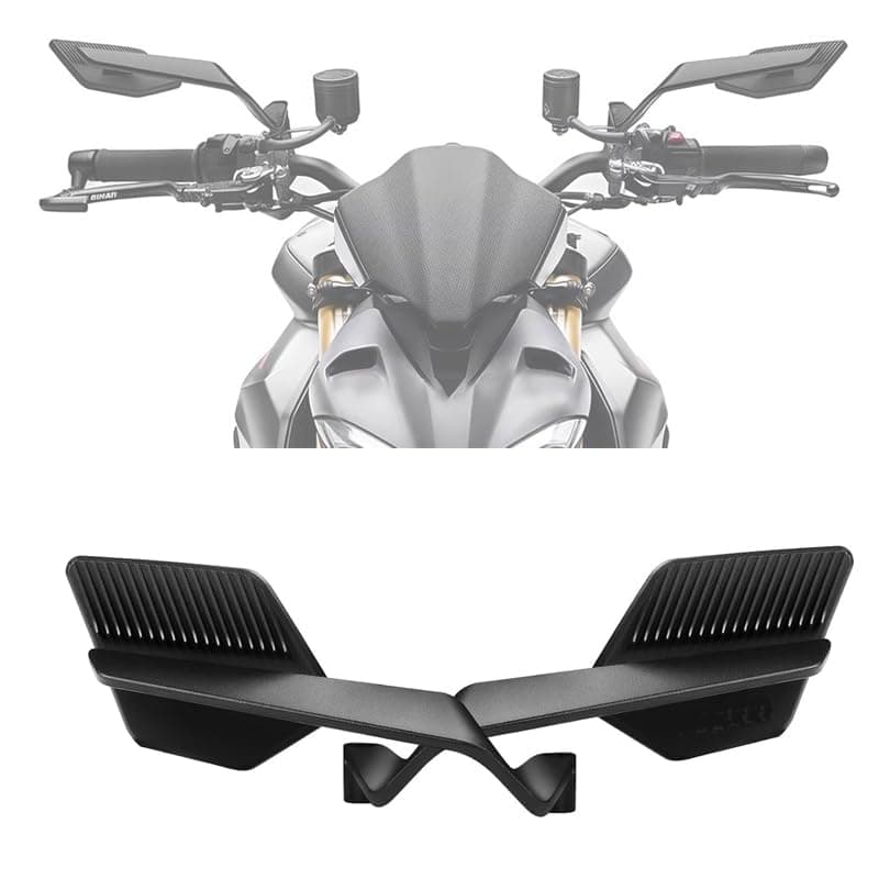 KaberTrade Universal Motorcycle Rear View Mirror Kit, 180 Degree Adjustable Side Mirrors with Hidden Wind Wing Design, Fits All Motorcycles (Airplane Mirrors, Code :9652) by KaberTrade Vehicle mirror