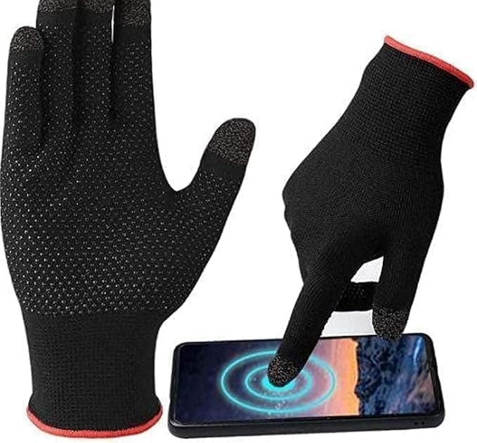 Compatible with Pubg Gloves Sleeves for Gaming, Breathable Pro Gaming Finger Gloves, Anti-sweat Thumb Sleeves for Mobile Gaming, Touch Screen Finger Sleeves (Gloves for pubg) Phone accessory