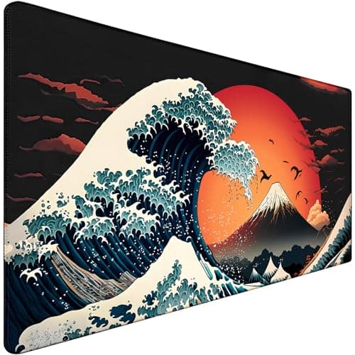 Big Mouse Pad, Upgrade Durable 31.5"x15.7" Larger Extended Mouse Pad for Gamer with Stitched Edges, Waterproof Non-Slip Base Long XXL Large Mousepad for Home Office Gaming Work, Full Moon Pattern