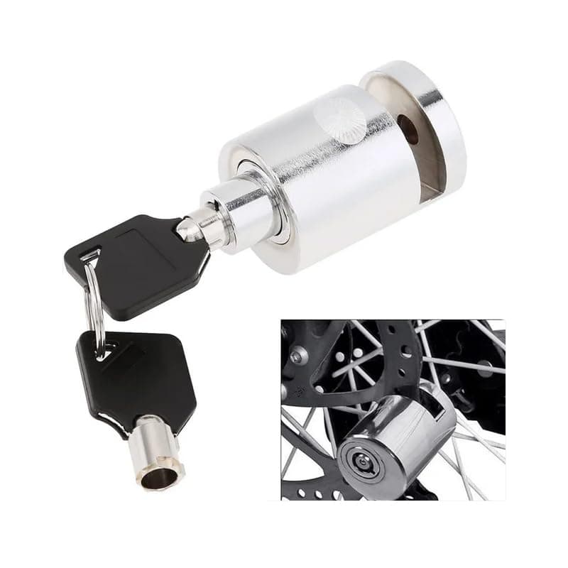 KaberTrade Bike Lock Motorcycle Mini Scooter Brake Lock Anti-Theft Anti-Rust Heavy Duty (Hard Disc Lock Code:9913)
