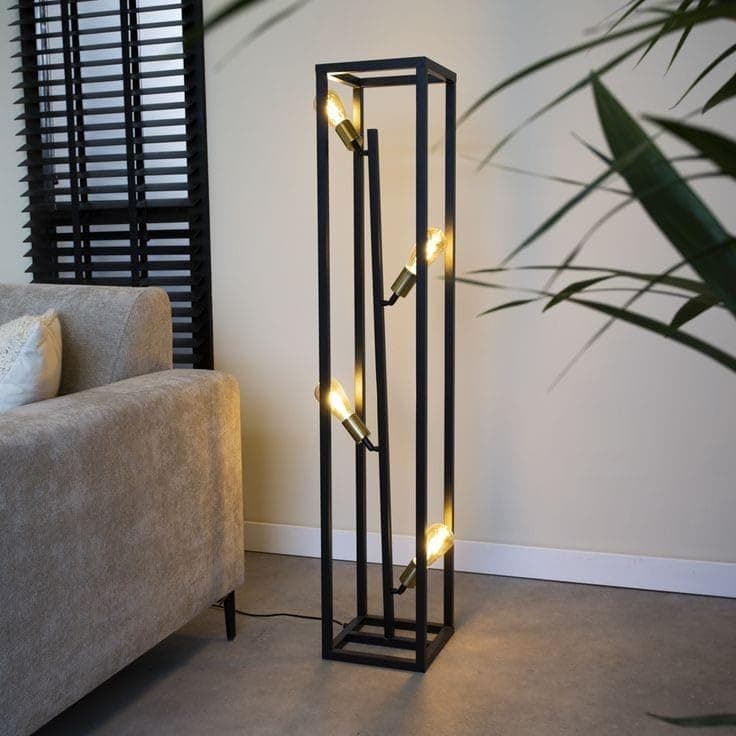 لمبادر 4 لمبة بدون لمبات 140x25x140 سم اسود و ذهبى Lamp