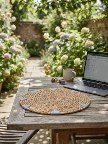 Round Wicker Trivet 35cm Large Bubble Pattern Hot Pot Mat Table Decor
